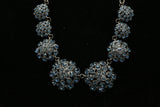 Luxury Crystal Necklace Gunmetal/Blue NWOT