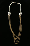 Luxury Pearl Crystal Necklace Gold & White NWOT