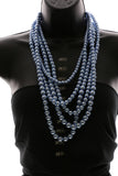 Luxury Pearl Necklace Gold/Blue NWOT