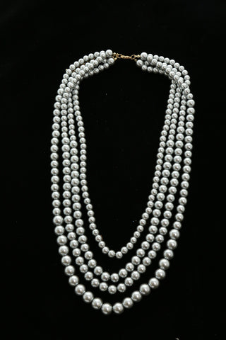 Luxury Pearl Necklace Gold/Gray NWOT