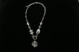 Luxury Crystal Faceted Necklace Silver & Clear NWOT
