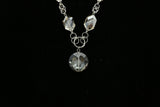 Luxury Crystal Faceted Necklace Silver & Clear NWOT