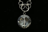 Luxury Crystal Faceted Necklace Silver & Clear NWOT