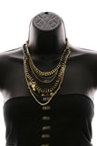 Luxury Hammered Finish Leather Necklace Gold & Blue NWOT