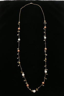 Luxury Crystal Necklace Gold/White NWOT