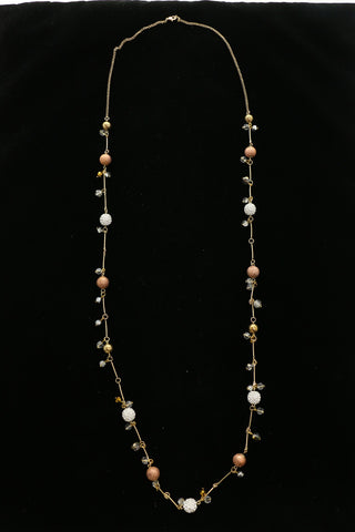 Luxury Crystal Necklace Gold/White NWOT