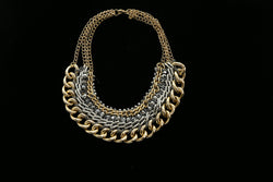 Luxury Faceted Necklace Gold/Gray NWOT