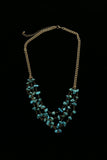 Luxury Semi-Precious Necklace Gold/Blue NWOT