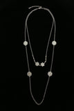 Luxury Faceted Flower Necklace Silver NWOT