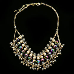 Luxury Faceted Necklace Gold NWOT