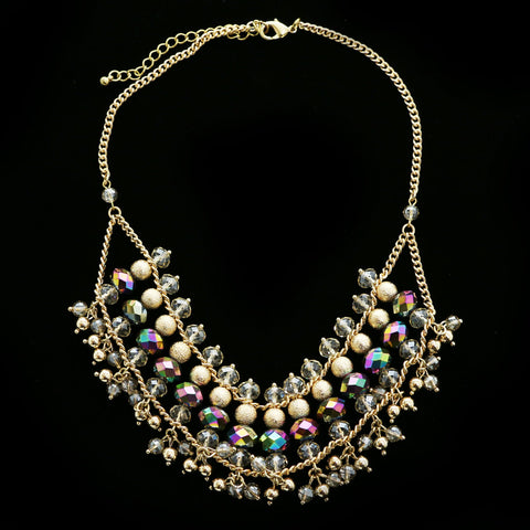 Luxury Faceted Necklace Gold NWOT