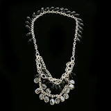 Luxury Faceted Necklace Silver/Black NWOT
