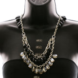 Luxury Faceted Necklace Silver/Black NWOT