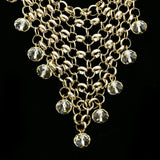 Luxury Faceted Necklace Gold/Clear NWOT