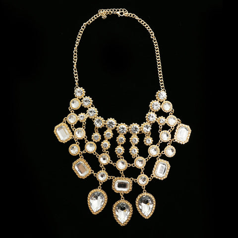 Luxury Crystal Necklace Gold NWOT