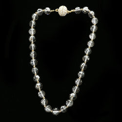 Luxury Faceted Crystal Necklace Gold & Clear NWOT