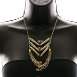 Luxury Crystal Necklace Gold/Dark-Silver NWOT