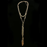 Luxury Faceted Y-Necklace Gold/Clear NWOT