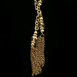 Luxury Faceted Y-Necklace Gold/Clear NWOT
