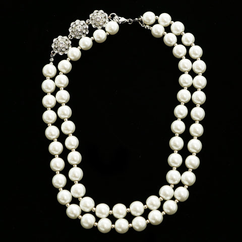 Luxury Crystal Choker-Necklace Silver/White NWOT