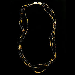 Luxury Faceted Necklace Gold/Black NWOT