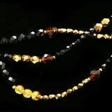 Luxury Faceted Necklace Gold/Black NWOT