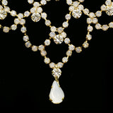 Luxury Faceted Crystal Choker-Necklace Gold & White NWOT