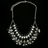 Luxury Faceted Pearl Necklace Silver & Blue NWOT