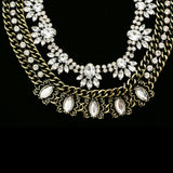Luxury Crystal Antiqued Necklace Gold NWOT