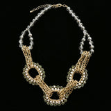 Luxury Faceted Crystal Necklace Gold & Green NWOT