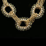 Luxury Faceted Crystal Necklace Gold & Green NWOT