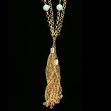 Luxury Faceted Y-Necklace Gold/Green NWOT