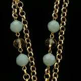 Luxury Faceted Y-Necklace Gold/Green NWOT
