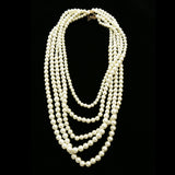 Luxury Crystal Necklace Gold/White NWOT
