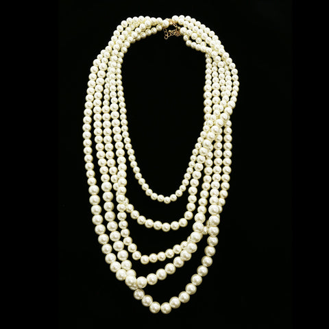 Luxury Crystal Necklace Gold/White NWOT