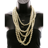 Luxury Crystal Necklace Gold/White NWOT