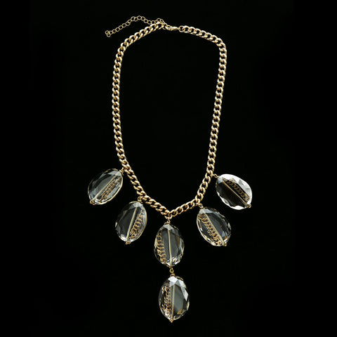 Luxury Crystal Necklace Gold NWOT