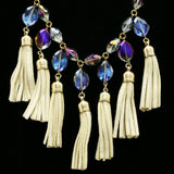 Luxury Faceted Necklace Gold/White NWOT