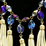 Luxury Faceted Necklace Gold/White NWOT