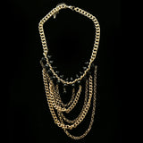 Luxury Faceted Necklace Gold/Black NWOT