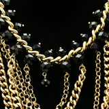 Luxury Faceted Necklace Gold/Black NWOT