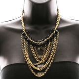 Luxury Faceted Necklace Gold/Black NWOT