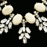 Luxury Crystal Antiqued Necklace Gold & Gray NWOT
