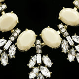 Luxury Crystal Antiqued Necklace Gold & Gray NWOT