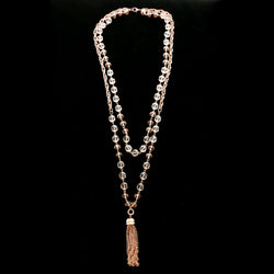 Luxury Faceted Rose Gold Y-Necklace Gold & Pink NWOT