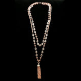 Luxury Faceted Rose Gold Y-Necklace Gold & Pink NWOT
