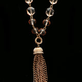 Luxury Faceted Rose Gold Y-Necklace Gold & Pink NWOT