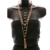 Luxury Faceted Rose Gold Y-Necklace Gold & Pink NWOT