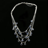 Luxury Faceted Necklace Silver/Blue NWOT
