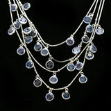 Luxury Faceted Necklace Silver/Blue NWOT